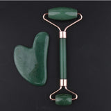 Maxbell Maxbell Natural Jade Facial Massage Double Roller Guasha Massager Board Set Rose Gold