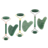 Maxbell Maxbell Natural Jade Facial Massage Double Roller Guasha Massager Board Set Rose Gold