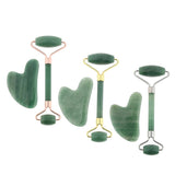 Maxbell Maxbell Natural Jade Facial Massage Double Roller Guasha Massager Board Set Rose Gold