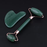 Maxbell Maxbell Natural Jade Facial Massage Double Roller Guasha Massager Board Set Rose Gold