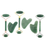 Maxbell Maxbell Natural Jade Facial Massage Double Roller Guasha Massager Board Set Rose Gold