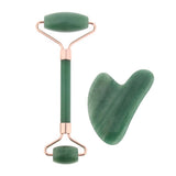 Maxbell Maxbell Natural Jade Facial Massage Double Roller Guasha Massager Board Set Rose Gold