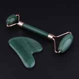 Maxbell Maxbell Natural Jade Facial Massage Double Roller Guasha Massager Board Set Rose Gold