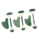 Maxbell Maxbell Natural Jade Facial Massage Double Roller Guasha Massager Board Set Rose Gold