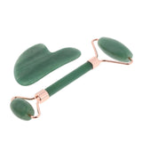 Maxbell Maxbell Natural Jade Facial Massage Double Roller Guasha Massager Board Set Rose Gold
