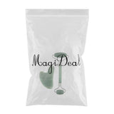 Maxbell Maxbell Natural Jade Facial Massage Double Roller Guasha Massager Board Set Silver