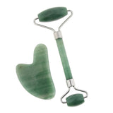 Maxbell Maxbell Natural Jade Facial Massage Double Roller Guasha Massager Board Set Silver