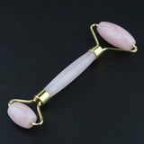 Maxbell Maxbell Jade Stone Facial Massage Double Roller Face Neck Massager Pink