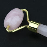 Maxbell Maxbell Jade Stone Facial Massage Double Roller Face Neck Massager Pink