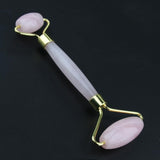 Maxbell Maxbell Jade Stone Facial Massage Double Roller Face Neck Massager Pink
