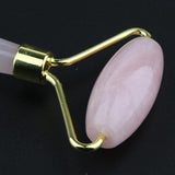 Maxbell Maxbell Jade Stone Facial Massage Double Roller Face Neck Massager Pink