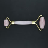 Maxbell Maxbell Jade Stone Facial Massage Double Roller Face Neck Massager Pink
