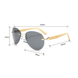 Maxbell Maxbell Men Women Fashion Classic Wood Bamboo Rimless Sunglasses for Outdoor Tawny