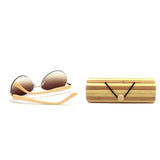 Maxbell Maxbell Men Women Fashion Classic Wood Bamboo Rimless Sunglasses for Outdoor Tawny