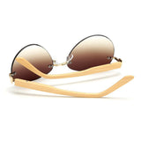 Maxbell Maxbell Men Women Fashion Classic Wood Bamboo Rimless Sunglasses for Outdoor Tawny