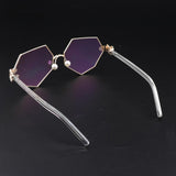 Maxbell Maxbell Octagonal Retro Clear Lens Metal Frame Eye Glasses w/ Pearl Nose Pads Golden