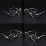 Maxbell Maxbell Octagonal Retro Clear Lens Metal Frame Eye Glasses w/ Pearl Nose Pads Golden
