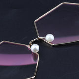 Maxbell Maxbell Octagonal Retro Clear Lens Metal Frame Eye Glasses w/ Pearl Nose Pads Golden