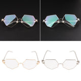 Maxbell Maxbell Octagonal Retro Clear Lens Metal Frame Eye Glasses w/ Pearl Nose Pads Golden