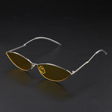 Maxbell Maxbell Vintage Cat Eye Sunglasses Gothic Triangle Narrow Glasses Golden-Yellow