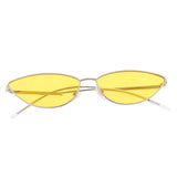 Maxbell Maxbell Vintage Cat Eye Sunglasses Gothic Triangle Narrow Glasses Golden-Yellow