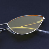 Maxbell Maxbell Vintage Cat Eye Sunglasses Gothic Triangle Narrow Glasses Golden-Yellow