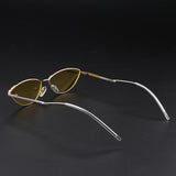 Maxbell Maxbell Vintage Cat Eye Sunglasses Gothic Triangle Narrow Glasses Golden-Yellow
