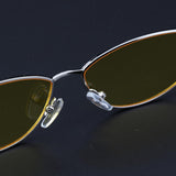Maxbell Maxbell Vintage Cat Eye Sunglasses Gothic Triangle Narrow Glasses Golden-Yellow