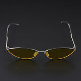 Maxbell Maxbell Vintage Cat Eye Sunglasses Gothic Triangle Narrow Glasses Golden-Yellow