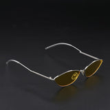 Maxbell Maxbell Vintage Cat Eye Sunglasses Gothic Triangle Narrow Glasses Golden-Yellow