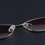 Maxbell Maxbell Vintage Cat Eye Sunglasses Gothic Triangle Narrow Glasses Golden-Pink