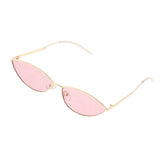 Maxbell Maxbell Vintage Cat Eye Sunglasses Gothic Triangle Narrow Glasses Golden-Pink