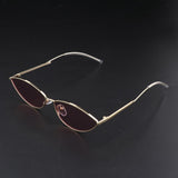 Maxbell Maxbell Vintage Cat Eye Sunglasses Gothic Triangle Narrow Glasses Golden-Pink