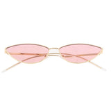 Maxbell Maxbell Vintage Cat Eye Sunglasses Gothic Triangle Narrow Glasses Golden-Pink