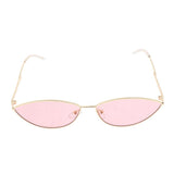 Maxbell Maxbell Vintage Cat Eye Sunglasses Gothic Triangle Narrow Glasses Golden-Pink