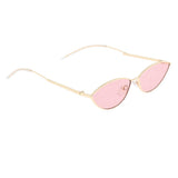Maxbell Maxbell Vintage Cat Eye Sunglasses Gothic Triangle Narrow Glasses Golden-Pink