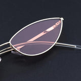 Maxbell Maxbell Vintage Cat Eye Sunglasses Gothic Triangle Narrow Glasses Golden-Pink