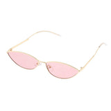 Maxbell Maxbell Vintage Cat Eye Sunglasses Gothic Triangle Narrow Glasses Golden-Pink