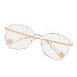 Maxbell Maxbell Fashion Retro Clear Lens Full Rim Metal Frame EyeGlass for Women  Golden