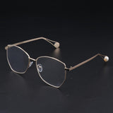 Maxbell Maxbell Fashion Retro Clear Lens Full Rim Metal Frame EyeGlass for Women  Golden