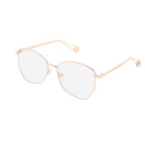 Maxbell Maxbell Fashion Retro Clear Lens Full Rim Metal Frame EyeGlass for Women  Golden