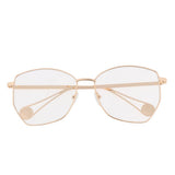 Maxbell Maxbell Fashion Retro Clear Lens Full Rim Metal Frame EyeGlass for Women  Golden