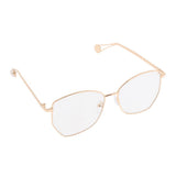 Maxbell Maxbell Fashion Retro Clear Lens Full Rim Metal Frame EyeGlass for Women  Golden