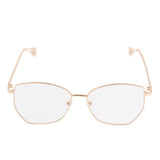 Maxbell Maxbell Fashion Retro Clear Lens Full Rim Metal Frame EyeGlass for Women  Golden