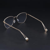 Maxbell Maxbell Fashion Retro Clear Lens Full Rim Metal Frame EyeGlass for Women  Golden