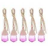 Maxbell Maxbell 5Pcs 6ML Car Hanging Perfume Bottle Essential Oil Pendant Decor Purple