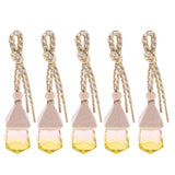 Maxbell Maxbell 5Pcs 6ML Car Hanging Perfume Bottle Essential Oil Pendant Decor Yellow
