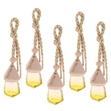 Maxbell Maxbell 5Pcs 6ML Car Hanging Perfume Bottle Essential Oil Pendant Decor Yellow