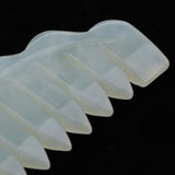 Maxbell Maxbell Natural Jade Gua Sha Acupoint Massage Comb Scalp Massager Relaxation Comb 02