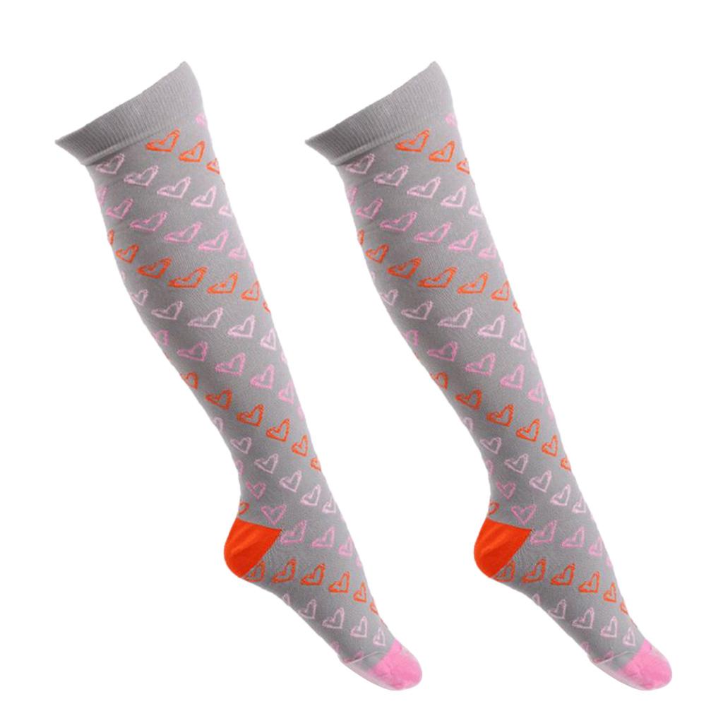 Maxbell Maxbell 1 Pair Women Compression Socks Stocking Sleeve For Sports Running Gray S-M